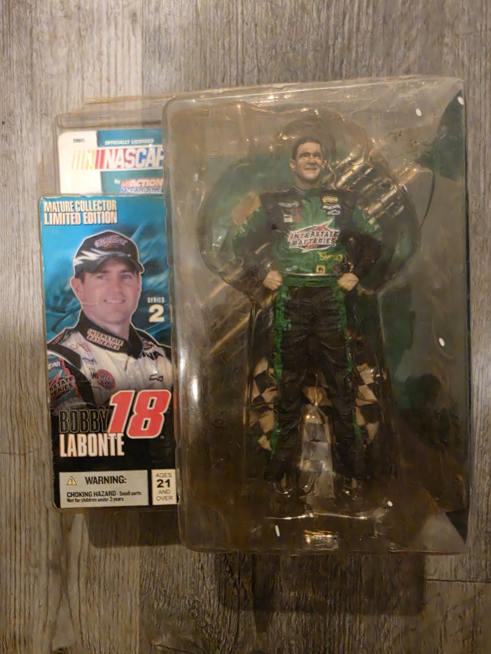 Nascar Bobby Labonte #18 Green and Black Action Figure